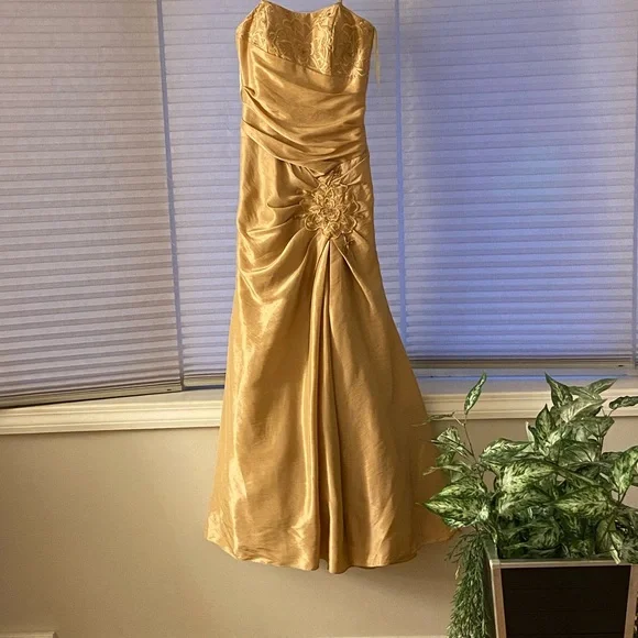 slim fit dress slacks Satin Green Two Piece Turquoise Long Prom Dress Prom Gown US4 / As Picture main image 1